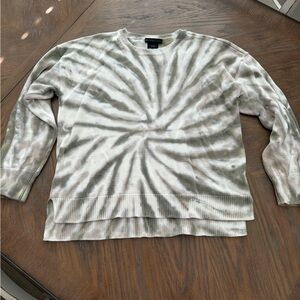 Design History Women Green & White Tie-Dye Long Sleeve Sweater Size XL
